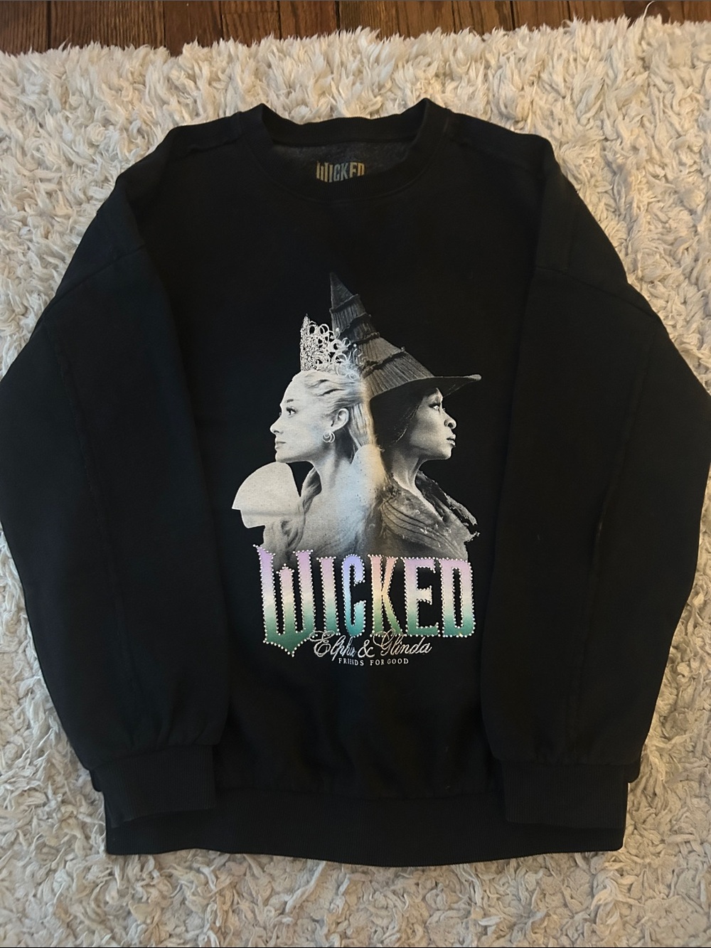 Girls Wicked Graphic Crewneck Sweatshirt - Black